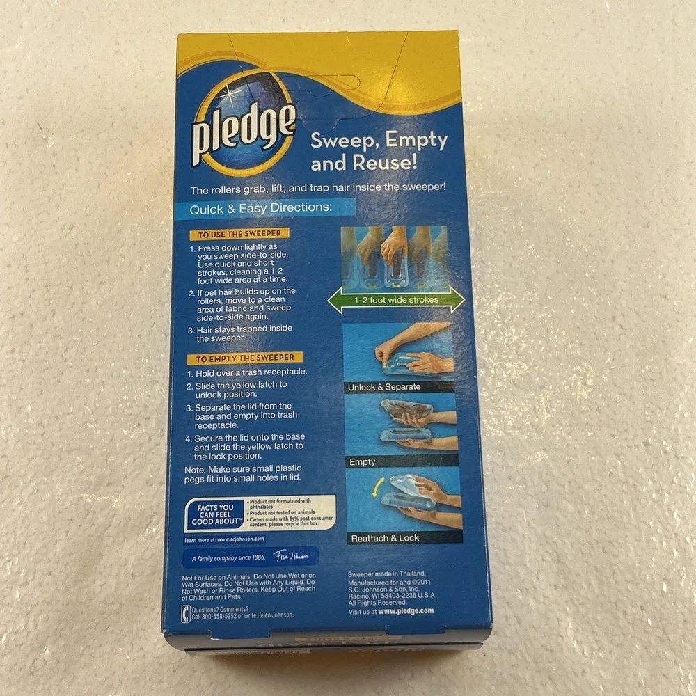 Pledge Fabric Sweeper For Pet Hair Multi-Use Disposable Sweeper Discontinued New